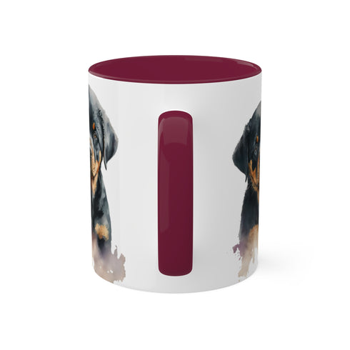 Rottweiler Pupies - Color Accent Mugs, 11oz